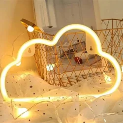 Natale LED Neon Sign cloud USB o lampada da tavolo creativa a batteria decorazioni per la casa lampada luce notturna per soggiorno camera da letto