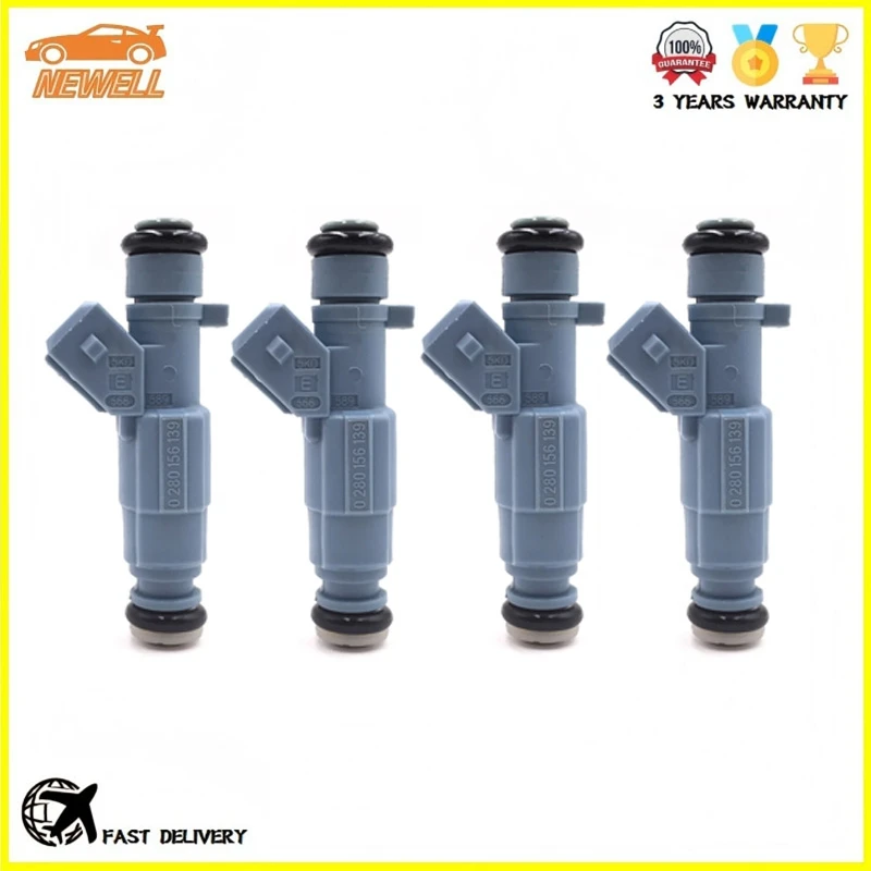 4pcs 0280156139 9642872780 96428727 Fuel Injector For Peugeot 206 207 307CC 2003-2010 Citroen C4 2003-2010 2.0