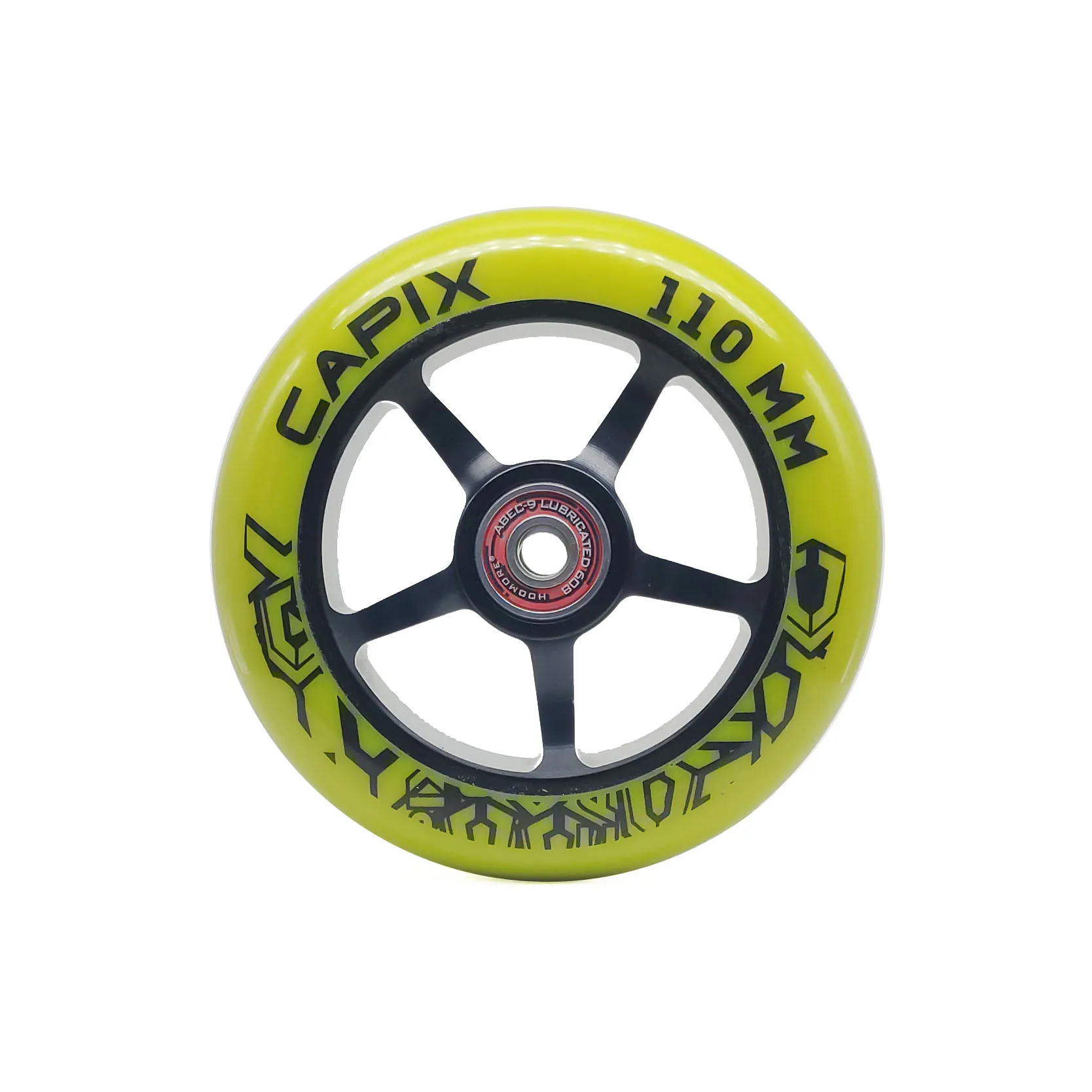 Scooter Wheels with Iron Hub, Stable and Precise design, 110mm 100mm handcart tyre Aluminium Alloy CNC 88A PU