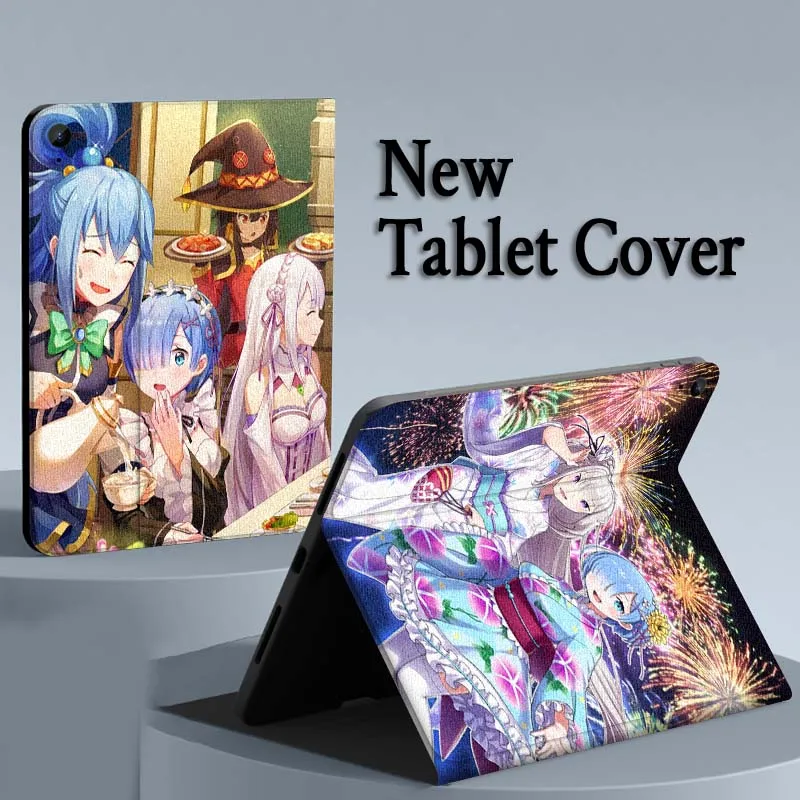 

Cartoon RE ZERO pattern Tablet Case For Samsung Galaxy Tab A A7 A8 A9 A11 S6 S11 Lite Plus 10.1 10.4 10.5 Inch