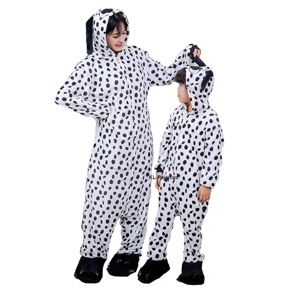 Conjunto de Pijama de una pieza para adultos y niños, mono de dibujos animados de animales, ropa de dormir de lana, disfraz de Halloween, Kigurumi