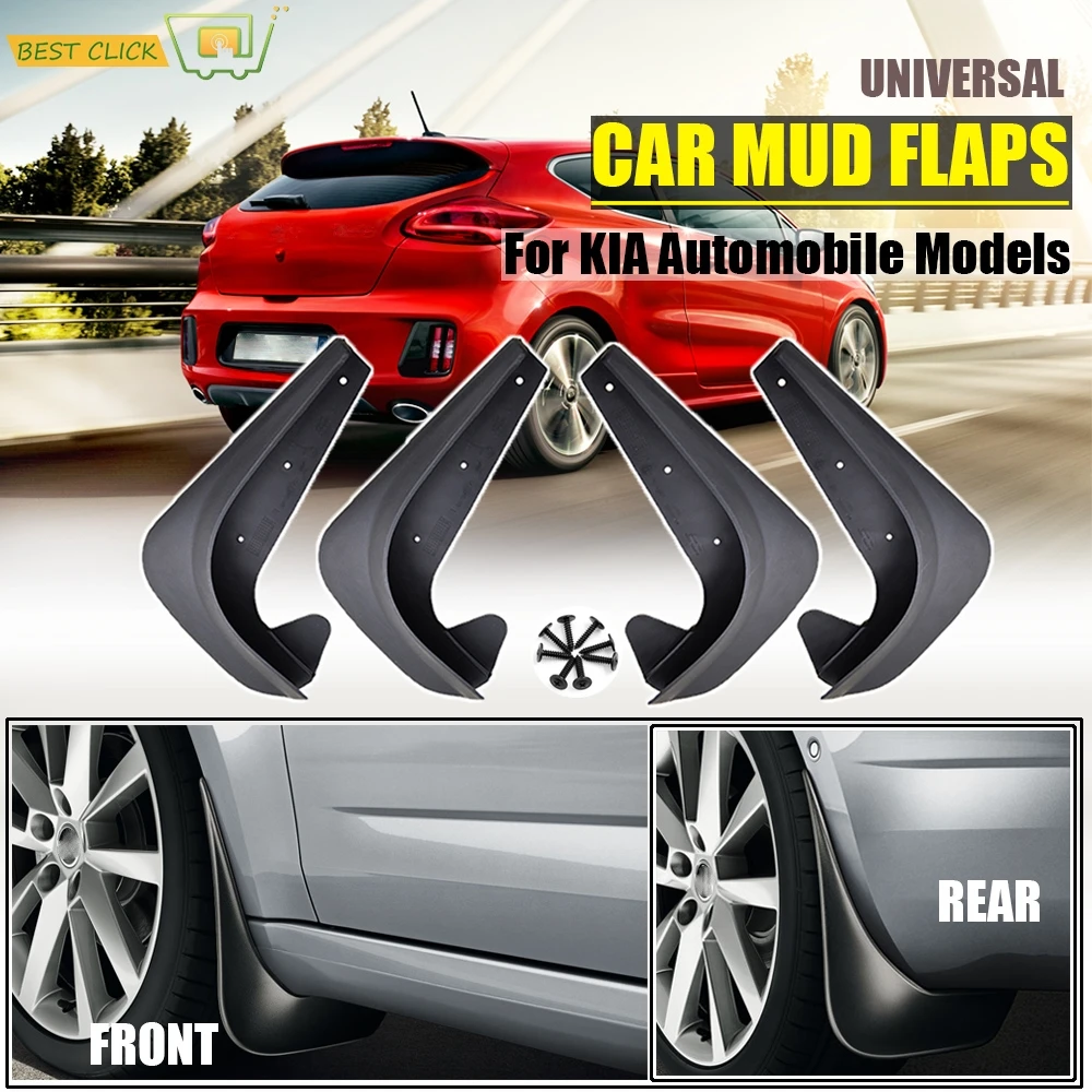 Universal Mud Flaps Mudflaps Splash Guards Mudguards For Kia Pro Cee'd Rio GT Soul Stinger Carens Rondo Sedan Hatchback 1999 -on