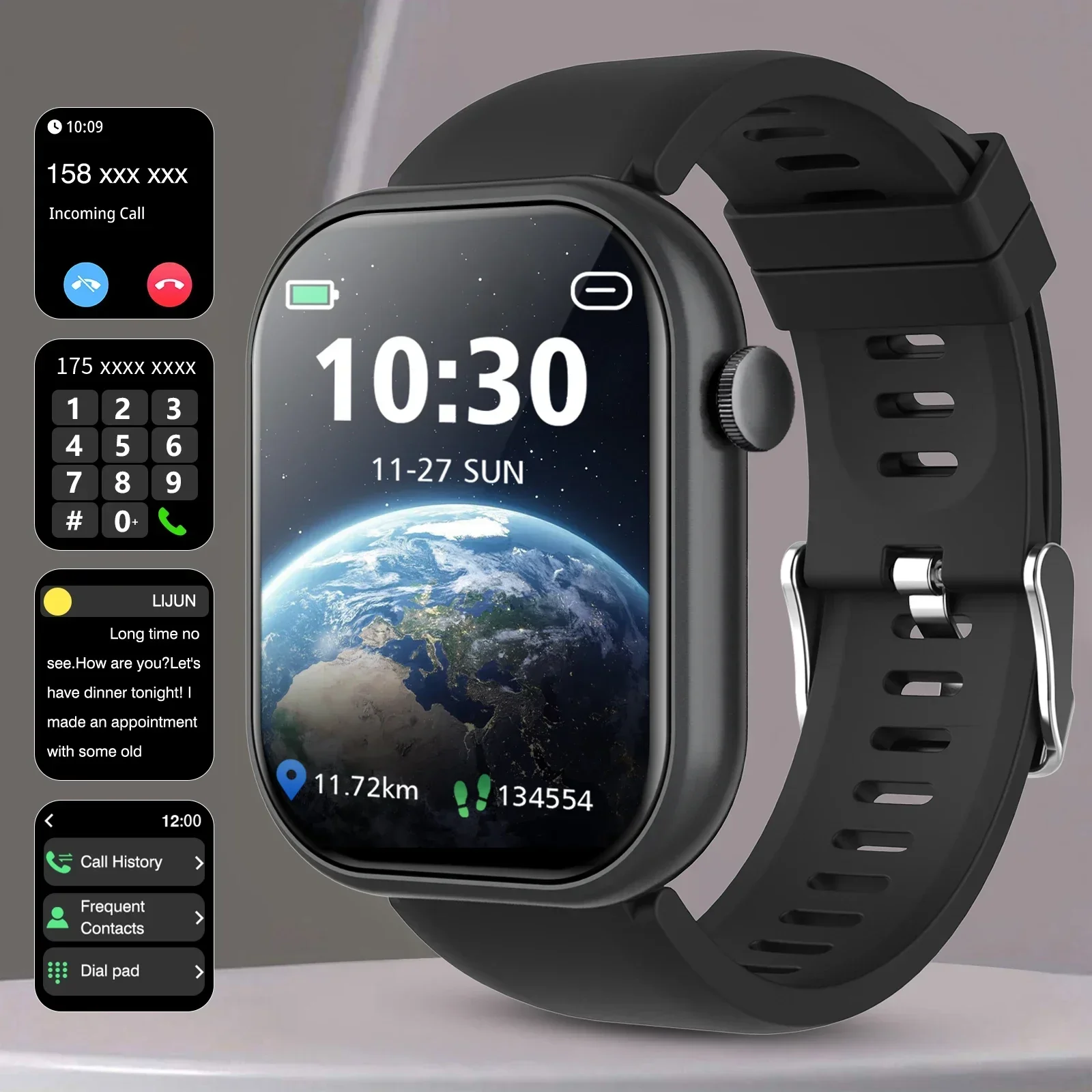 

2026 Hot Sale Full Touch Screen Smartwatch with Call and Message Reminders and Customizable Wallpapers for Android and IPhone