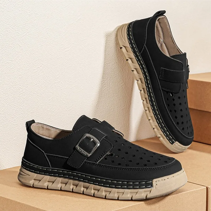 

Summer Casual Beach Men's Sandals Hollow Out Breathable Soft Sole Men's Shoes Loose Comfort Outdoor Wading Shoes Tenis Masculino