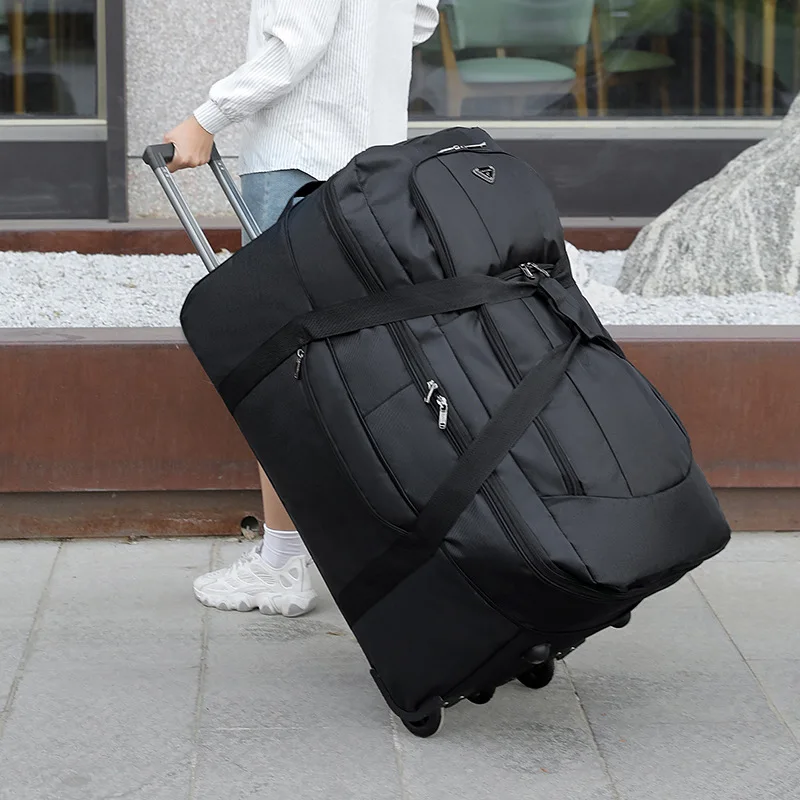 2025 New Travel Bags with Wheels Oxford Cloth Trolley Luggage Bag Organizes Folding Bags Quality Large Size Suitcases valises