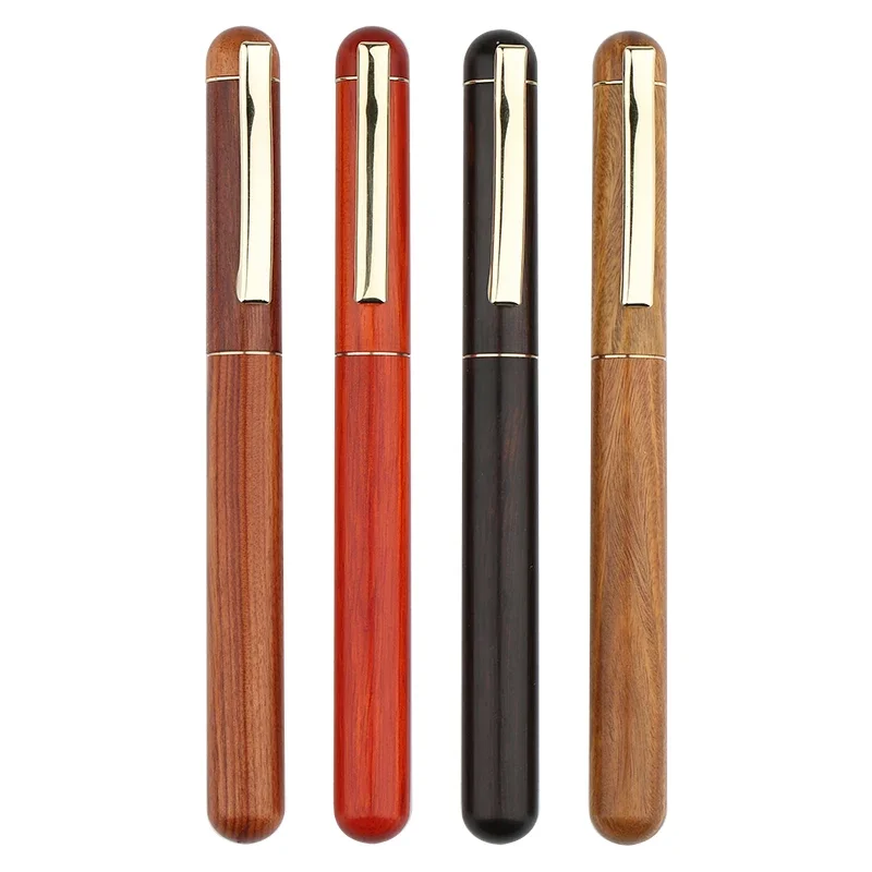 

Handmade Mahogany Short Fountain Pen EF F 0.38MM 0.5MM Nib Calligraphy Pen Luxury Business Stationery Office Writing Pens