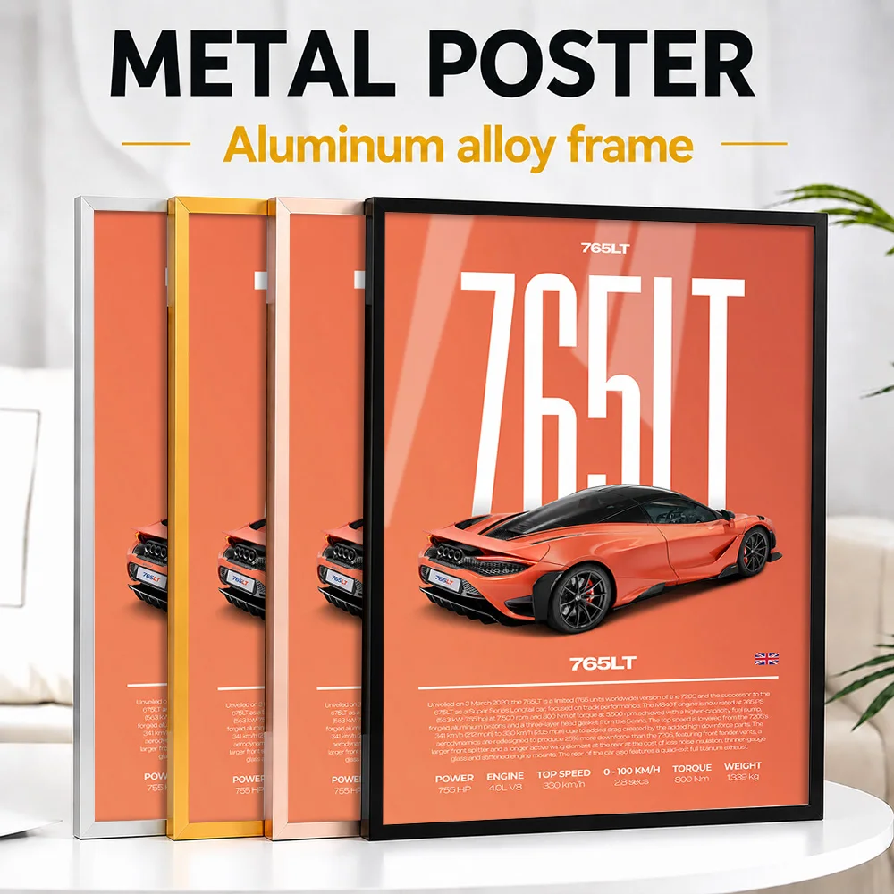 United Kingdom 765LT Car Metal Poster With Aluminum Alloy Frame Personalized Photo Sleek Performance Style Wall Art For Garage