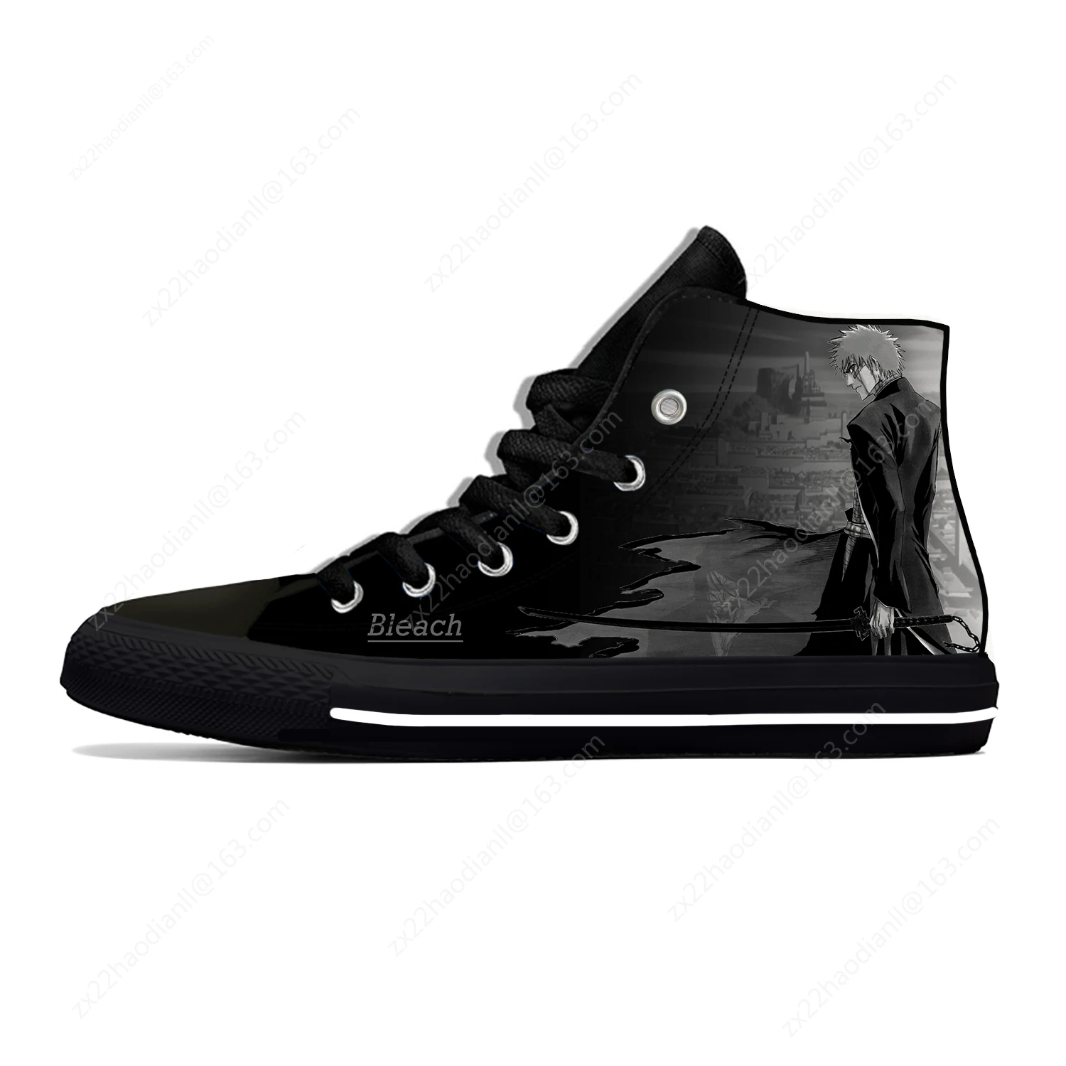 Hot Anime Bleach Lightweight Cloth 3D Print Funny Cool Fashion High Top Canvas Shoes Mens Womens Casual Breathable Sneakers