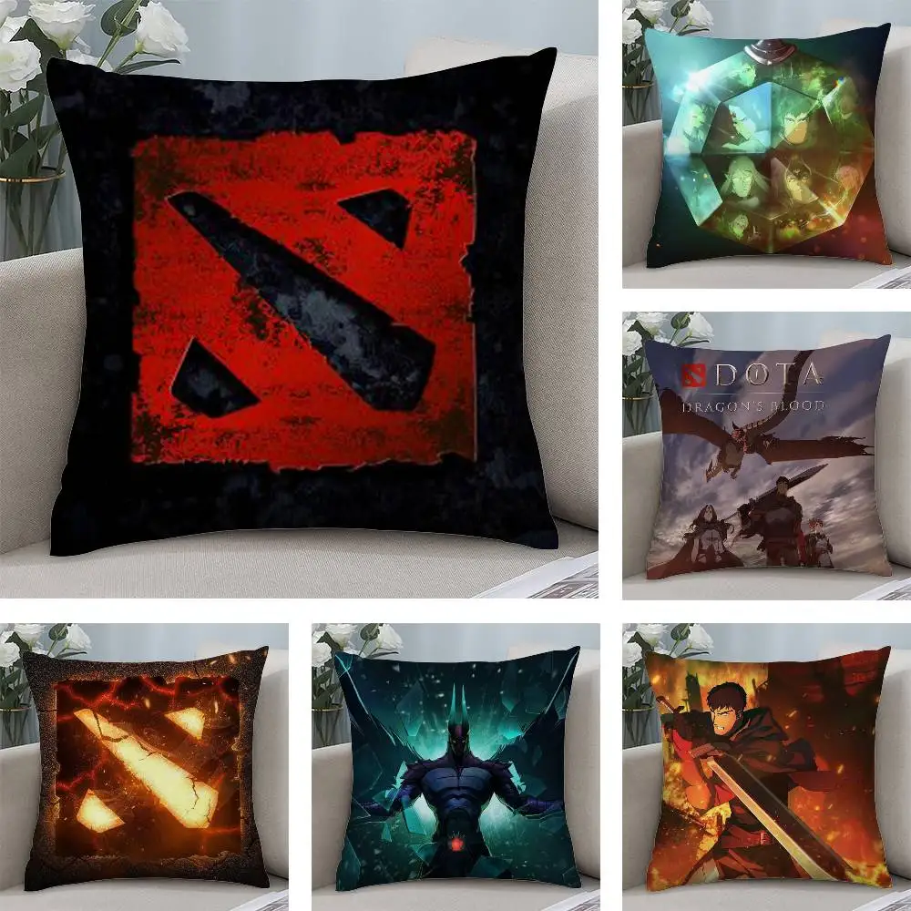 Game Cool D-Dota 2 Pillow Case Plush Fabric Soft Double Sided Print Sofa Cushion Cover Throw Pillow Covers