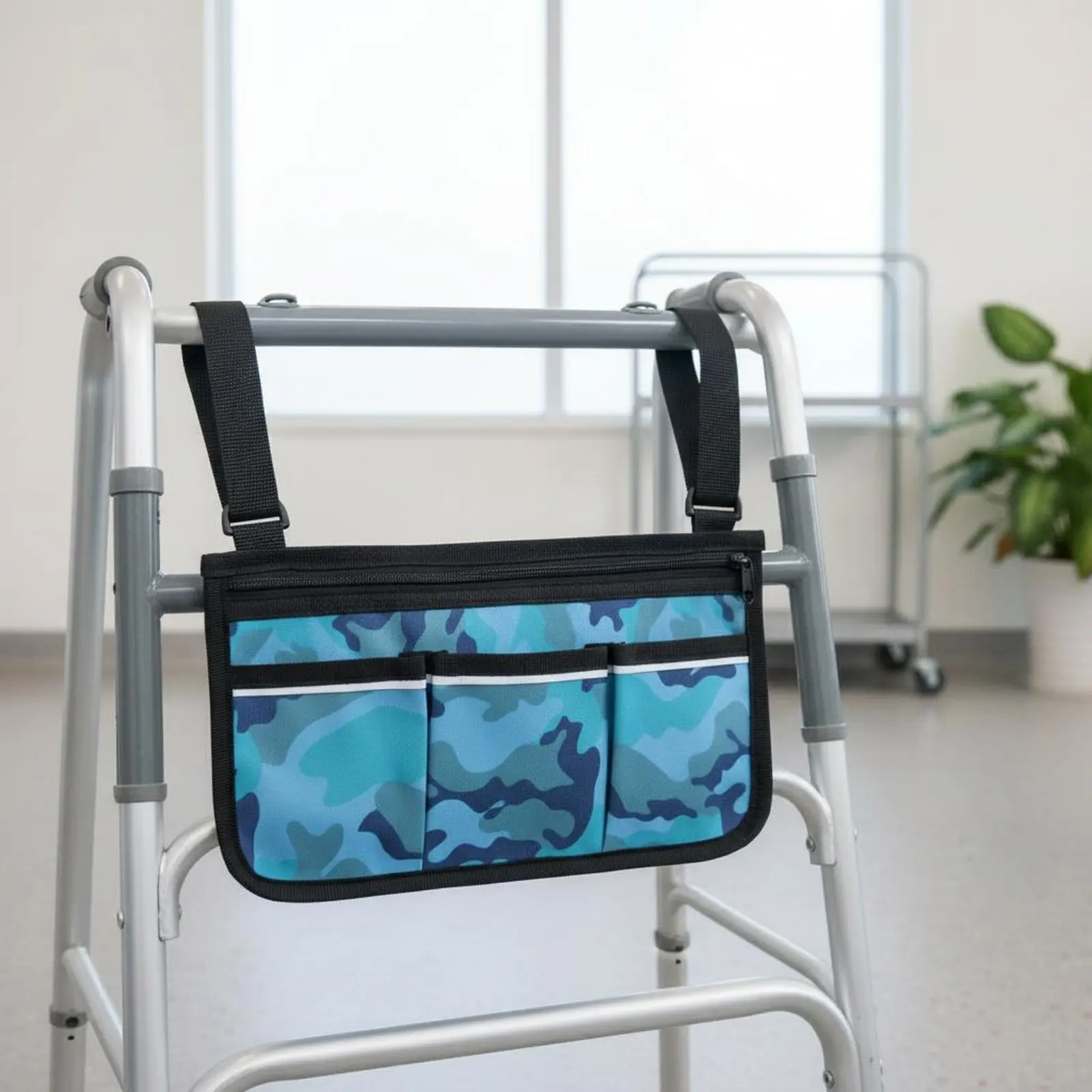 Wheelchair Armrest Storage Bag Reflective Stripe Wheelchair Armrest Pouch Side Storage Bag Waterproof Mobility Aid Accessory
