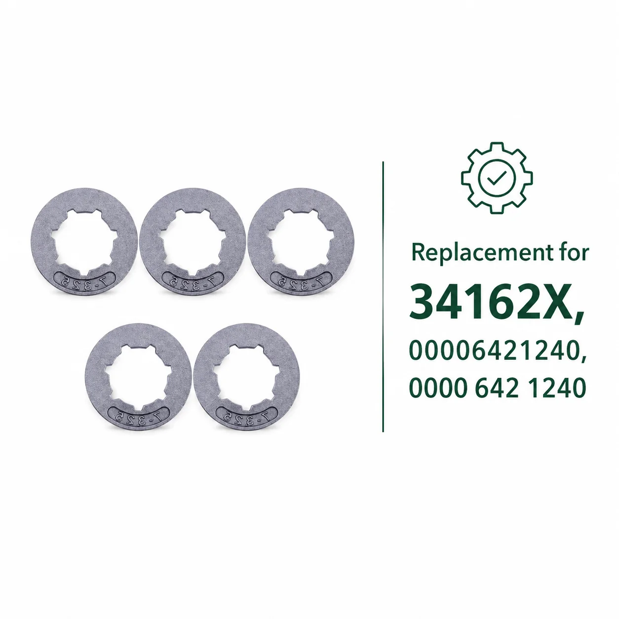 .325" 17mm Rim Sprocket Kit Compatible with Oregon 34162X Fits Stihl MS390 028AV MS280C, 0000 642 1240 Sprocket Replacement