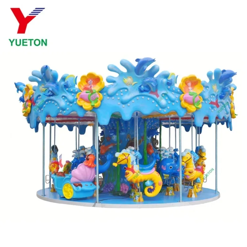 الصين الصانع كاروسيل باريس للأطفال المحيط موضوع ملاهي ركوب الخيل كاروسيل كبير الحصان مرح الذهاب دائري دائري للبيع