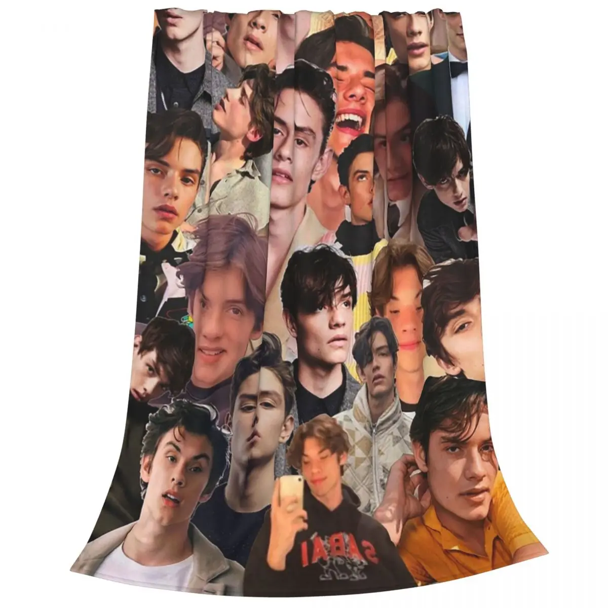 Louis Partridge Photo Collage Blankets Flannel Portable Sofa Throw Blankets For Home Bedroom Office Throws Bedspread Quilt