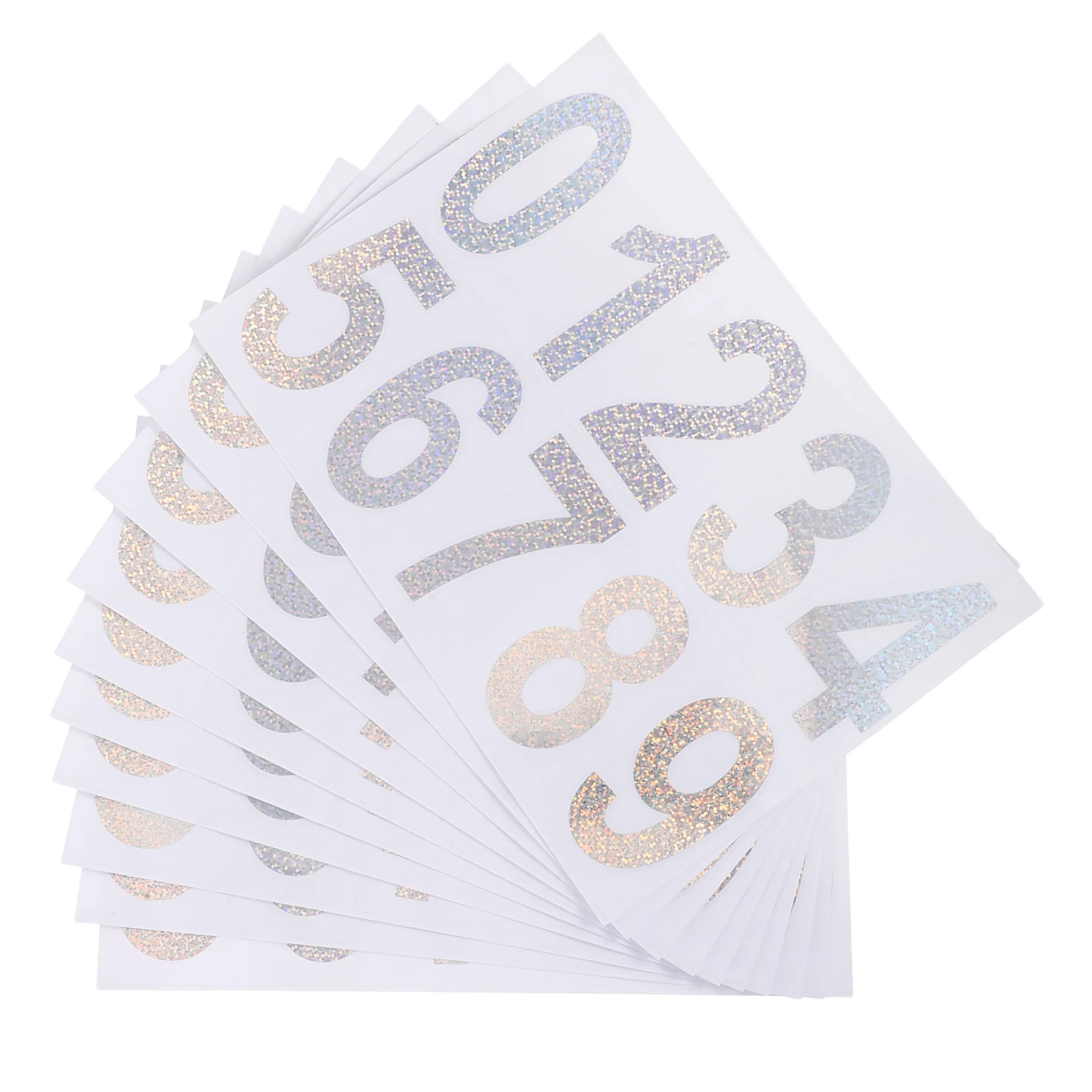 

10Sets Reflective Number Stickers Waterproof Self-Adhesive Outdoor Digital Decals for House Garage Mailbox Numbers