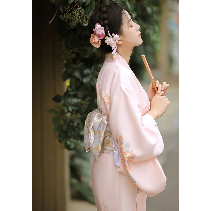 New Formal Traditional Kimono Women Vintage Pink Improved Banquet Dance Clothing Elegant Gods Photo Clothing Evening Dresses