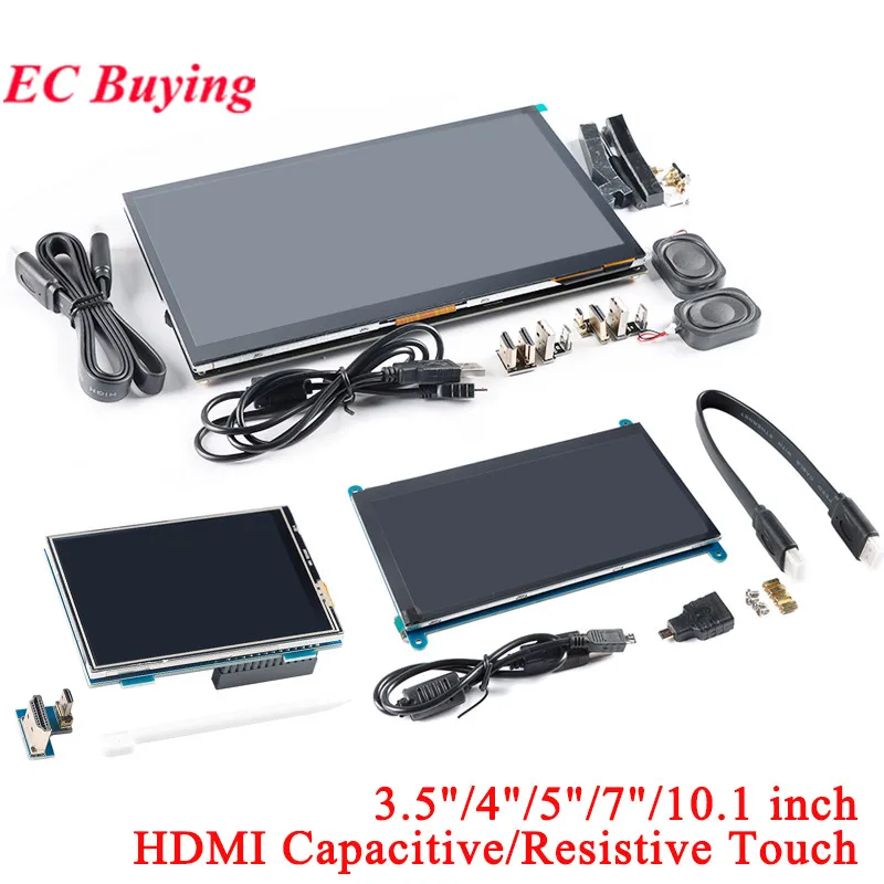 HDMI Capacitive Resistive Touch Screen LCD Display 3.5' 4' 5' 7' 10.1' inch 1024*600 800*480 for Raspberry Pi Win7/Win8/Win10