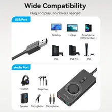 USB External Sound Card for PC PS4 Macbook #4