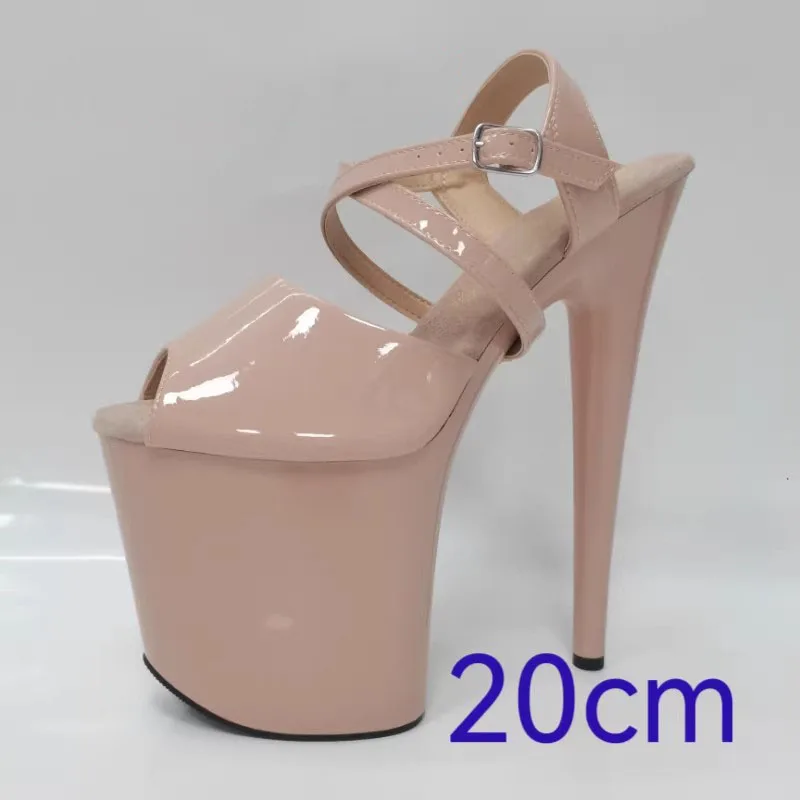 8Inch/20cm Patent upper Small open toe Platform High Heels party Sandals stripper heel Pole Dance Shoes