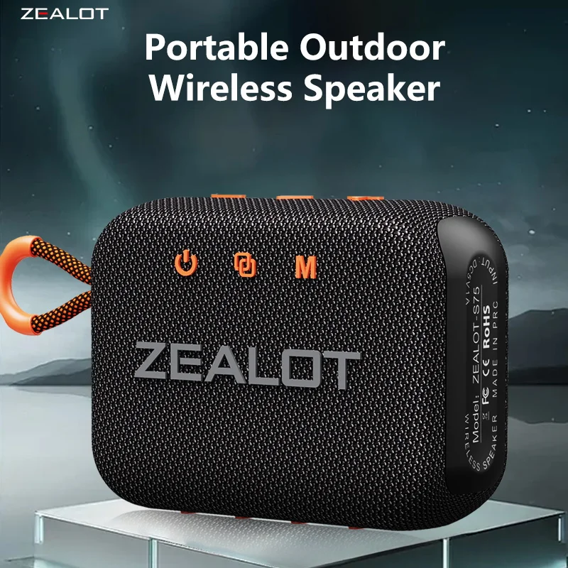 

Zealot S75 15W Portable Subwoofer Wireless Shower Speaker, Hifi Sound quality, Dual Pairing, 3000mAh Battery, 16 Hours Playtime.