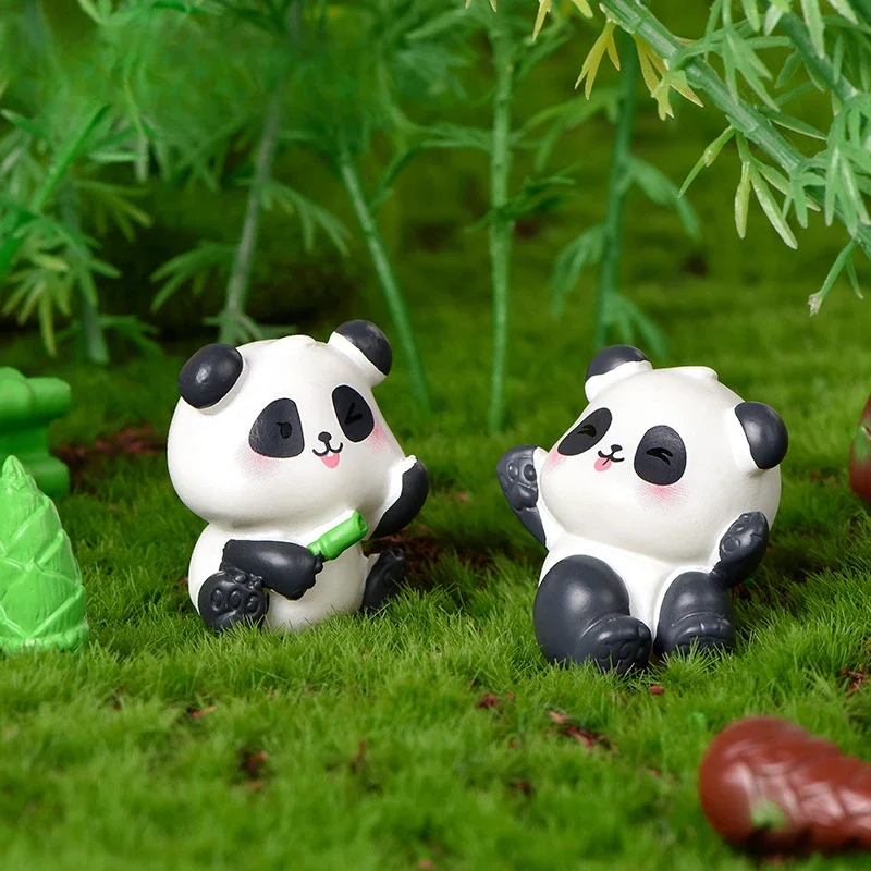 Cartoon Cute Panda Ornaments Simulation Bamboo Shoots and Poles Workmanship Kawaii Beauty Model Workmanship Kawaii Beauty Model