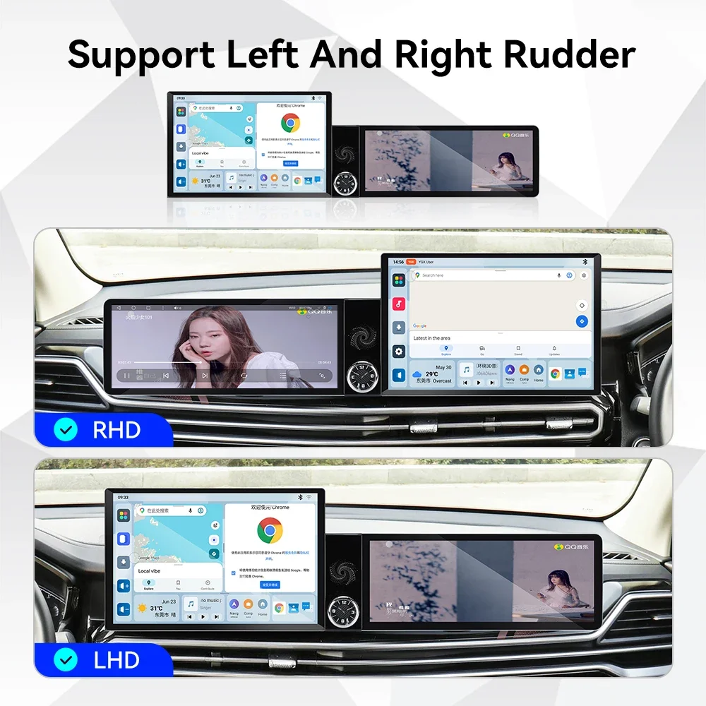 13.1+12.3 Inch Dual Screen Android 15 Car Radio for Kia Sportage 2021-2026 8Core Wireless CarPlay Android Auto 360 Panoramic
