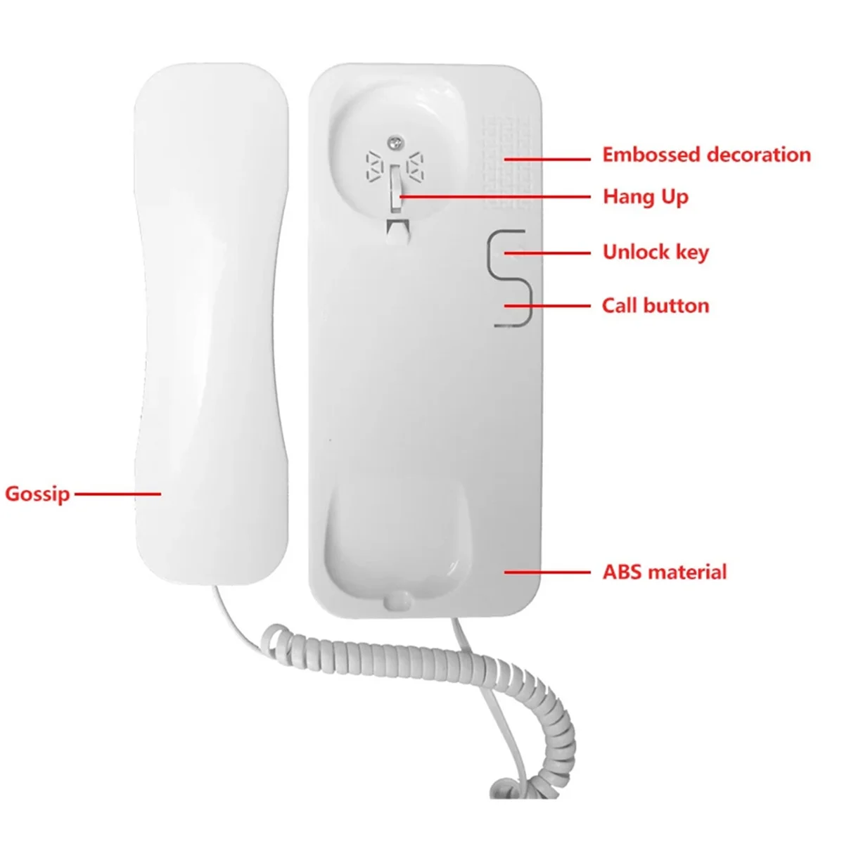 New Doorbells 2 Wire Audio Phone Without Outdoor Station Electronic Intercom Apartment Building Door Handset