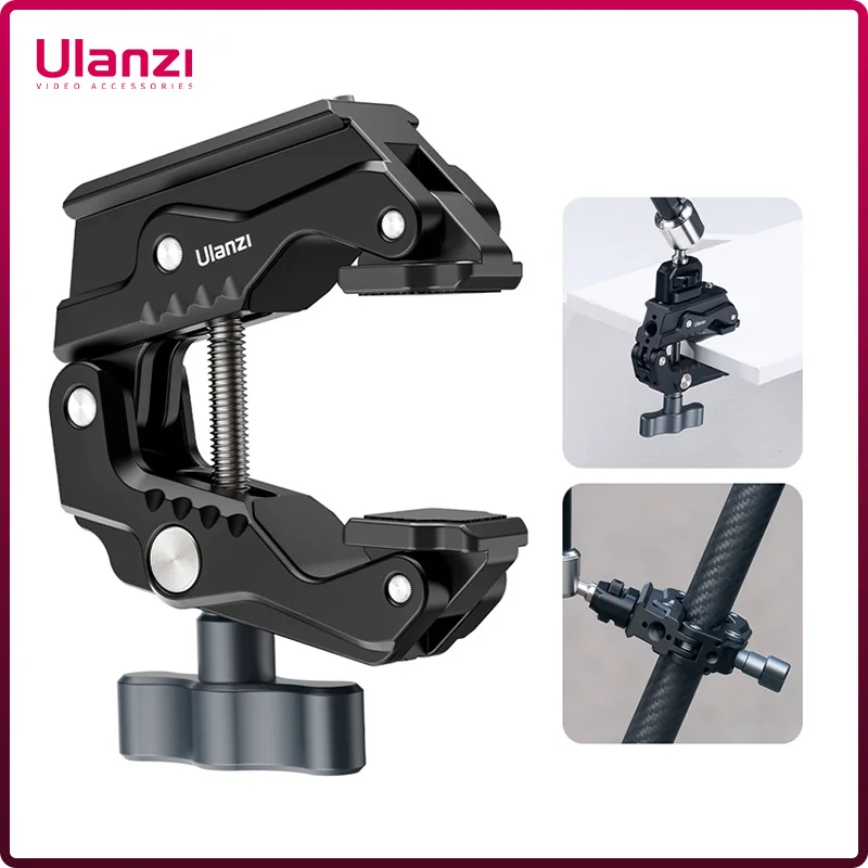 

Ulanzi R011a Metal Super Crab Clamp with 1/4'' 3/8'' Hole NATO Rail for DSLR Camera Monitor Video Light Mic Magic Arm