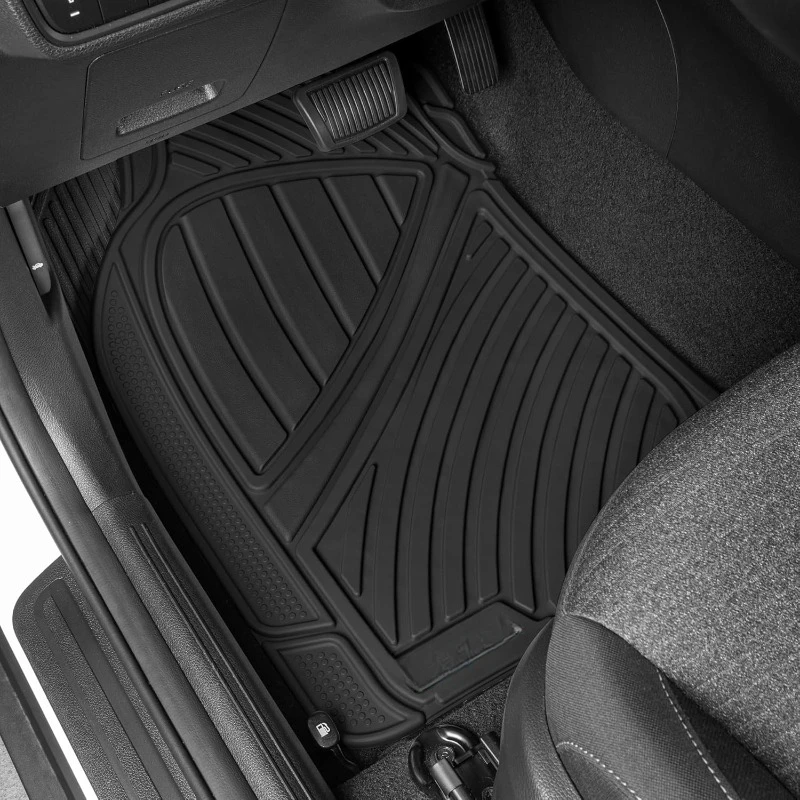 FlexTough Performance All Weather Rubber Car Mats with Cargo Liner - Full Set Front & Rear Floor Mats for Cars Truck SUV