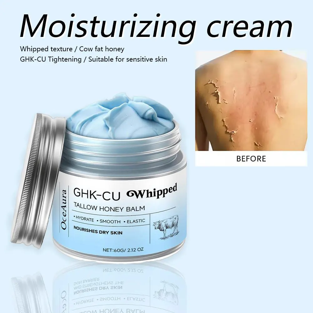 Copper Peptides GHK-Cu Beef Tallow for Skin,Natural Face and Body Moisturizer for Mature, Dry & Sensitive Skin Daily Facial Care