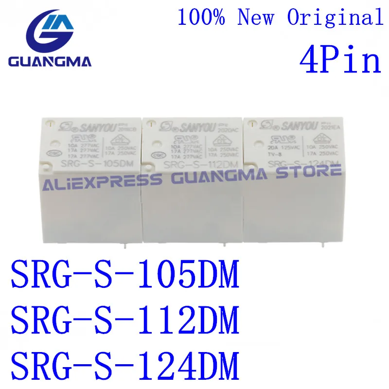 

10PCS 100% New Relay SRG-S-105DM SRG-S-112DM SRG-S-124DM 4 Feet A Set Of Normally Open 17A 277V AC 4Pin SRG S 105 112 124DM