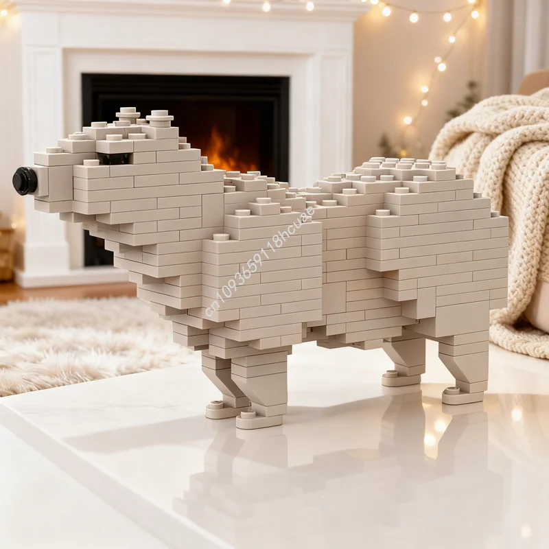 ตัวต่อ MOC หมีขั้วโลก 253 ชิ้น แบบจำลองสถาปัตยกรรม ของขวัญคริสต์มาส ประกอบเอง DIY ไอเดียสร้างสรรค์ ของเล่นตัวต่อเสริมพัฒนาการ