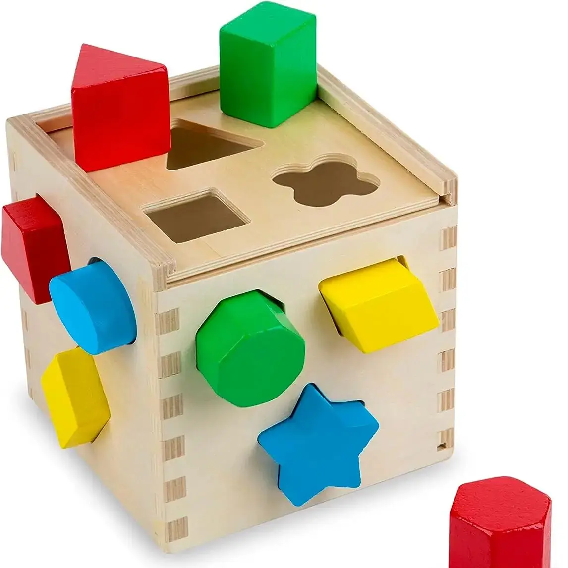 

Infant early education thirteen hole shape matching intelligence building block box children's geometric shape enlightenment ben