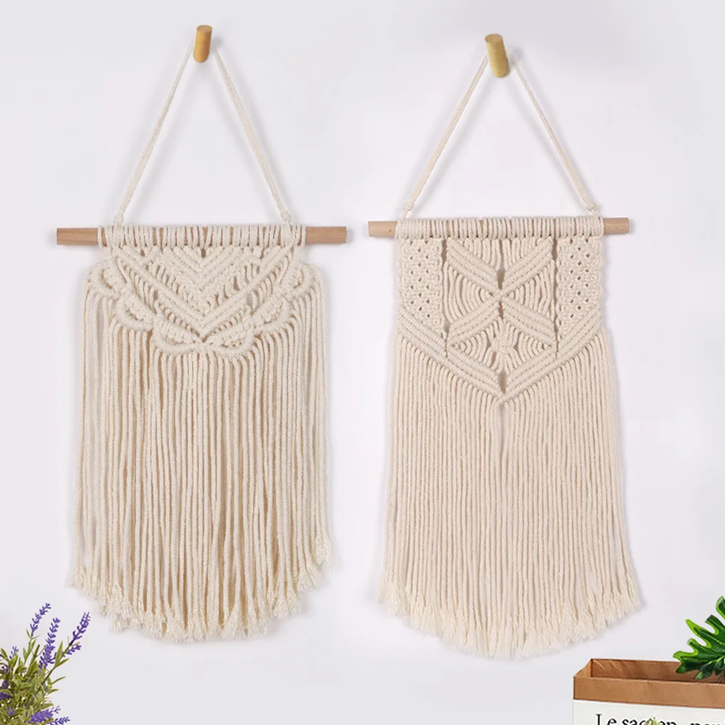 Hand Woven Tapestry Bohemian Wall Hanging Ornament Geometric Art Wall Decoration Small Flower Pattern