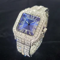 Relojes de diamantes de marca de lujo para Hombre, Reloj de joyería de plata brillante a la moda, Reloj Original helado de Hip Hop para Hombre, triangulación de envíos