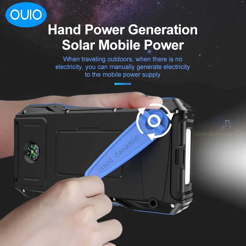 10000mAh Solar Power Bank Portable High Capacity Charger Compatible with IOS Android USB-A And USB-C Fast Charging 2025 New