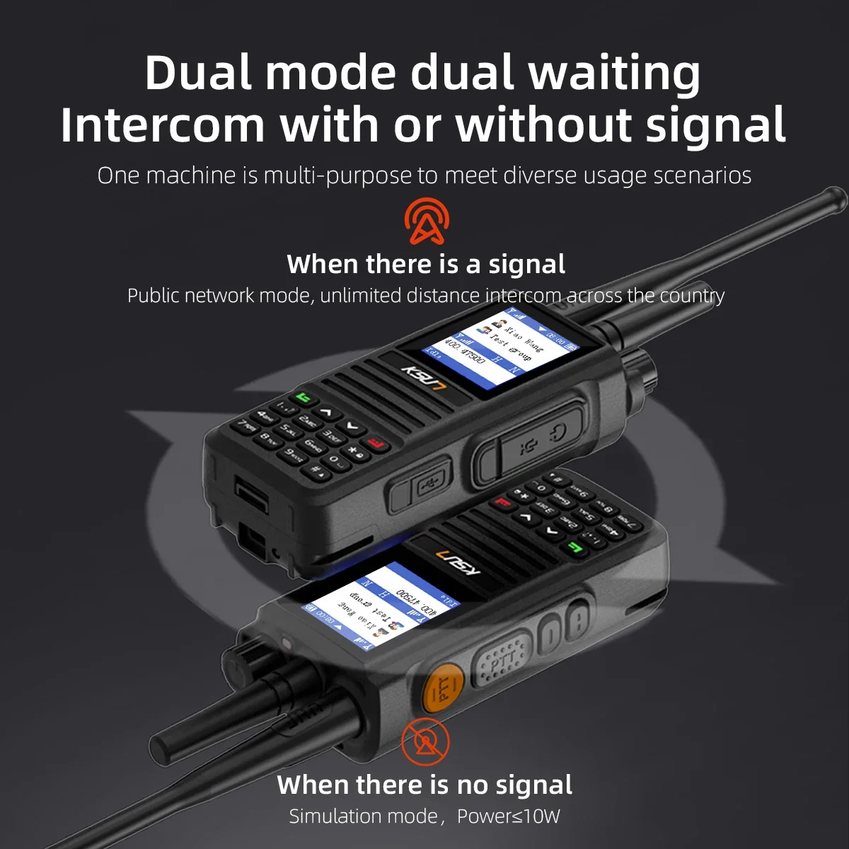 KSUN CT58plus 10W High Power POC Network  Analog Dual Mode Two Way Radio Make Calls Global Talking - Image 5