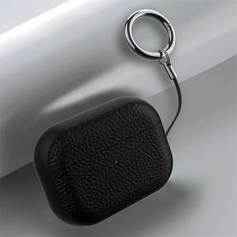 Custodia in pelle a grana per Airpods 1 2 3 Pro 2 air pods custodia protettiva per auricolari Bluetooth senza bordo custodia per cuffie