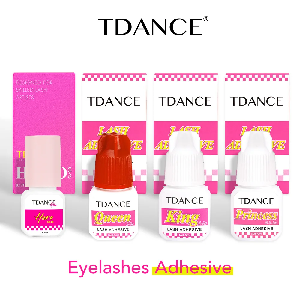 TDANCE Wimpernkleber 0,5S 1S 2S Wimpernverlängerungs-Klebstoff Glänzend Schwarz Transparent 5ml Schnelltrocknender Wimpernkleber für Make-up-Tools – Detail 1