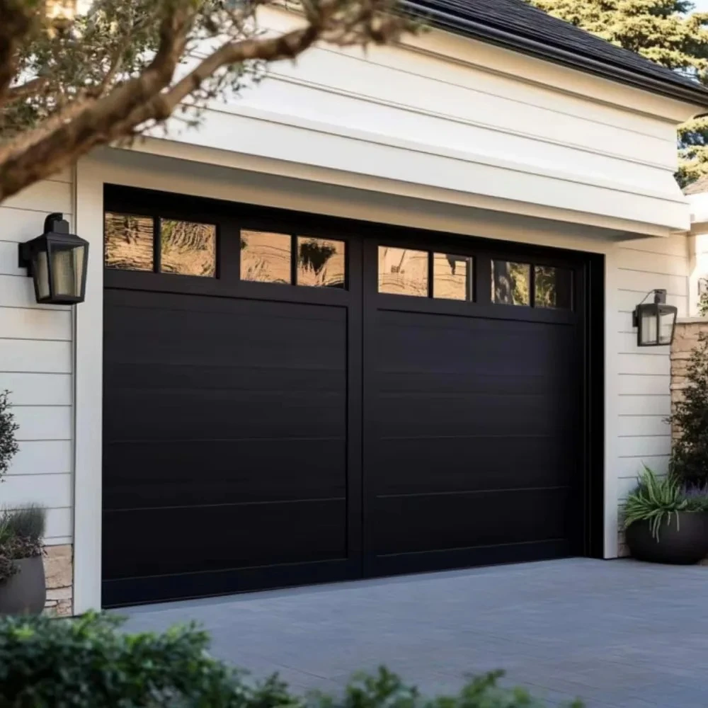 Any Size Custom Sensor Light Equipped Sectional Garage Door Aluminum One Key Remote Open anti Fall Safe Design Heat Insulat Home view 6
