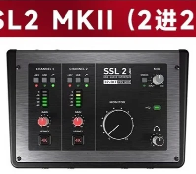 SSL2 MKII 2-in/2-out USB Stereo Audio Interface With 32-Bit 192 kHz Converters and Balanced Monitor Outs