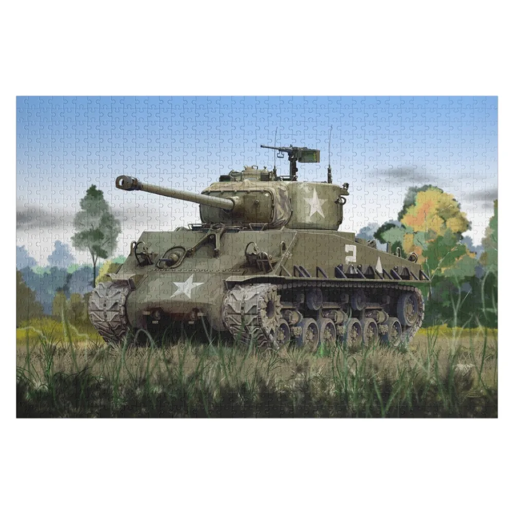 Sherman M4 Jigsaw Puzzle Customizable Gift Personalized Name Baby Wooden Personalized For Kids Puzzle