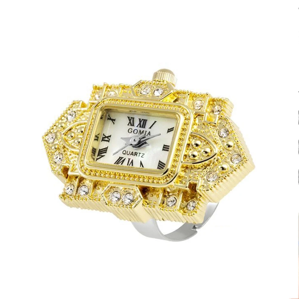 Reloj de anillo Vintage Punk de cuarzo, Anillos de banda ajustables para mujer y hombre, dedo de lujo, Hip-hop, pareja, nueva joyería de bolsillo de Hip Hop