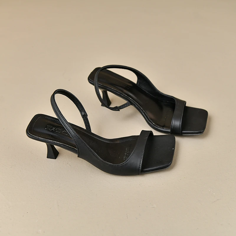 Women's Summer New Fashion Square Toe Simple Solid Color Sandals Outdoor Open Toe Casual Banquet Party Women's Sandals view 6