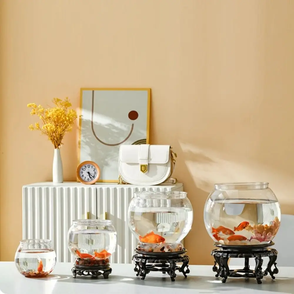New Transparent Fish Tank Plastic Unbreakable Small Fish Bowl Lightweight Round Goldfish Tank Home Decor