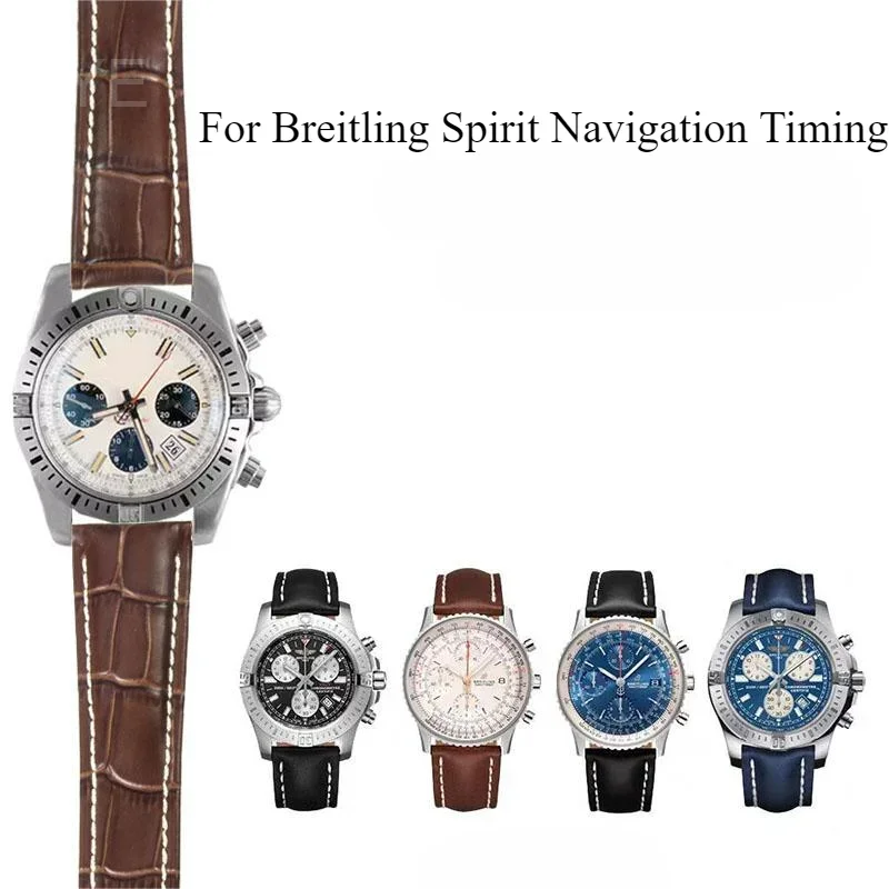 For Breitling Series Pilots, Italian Avengers, Air Timing, Ocean Culture, High Quality Genuine Leather Strap 22/24mm