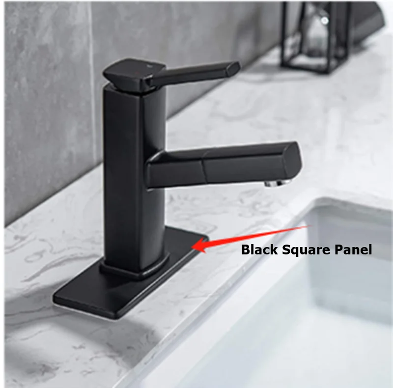 304 Stainless Steel Square faucet Cold and Hot Bathroom Washbasin Countertop Basin Washbasin Faucet Fashionable Easy to Inst