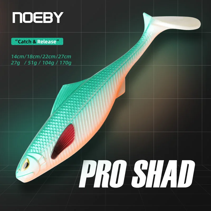 

Плавающая приманка Noeby Pro Shad, Мягкая приманка, 14 см, 27 г, 18 см, 51 г, 22 см, 104 г, 27 см, 170 г, тонущие силиконовые воблеры на щуку, рыболовные приманки для больших игр