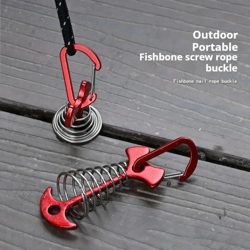 Deckanker-Fischgräten-Seilhalterung, federbelasteter Zeltbefestigungsnagel für Outdoor-Camping, Vordächer und Markisen