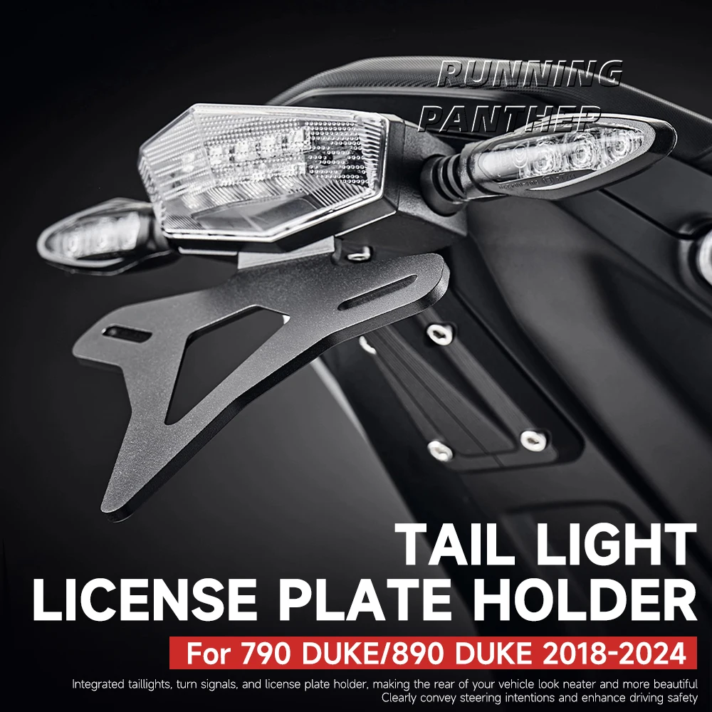 For 790 DUKE/890 DUKE 2018-2024 Motorcycle Rear Short Tail Integrated Light Frame License Plate Rack Tail Frame Bracket