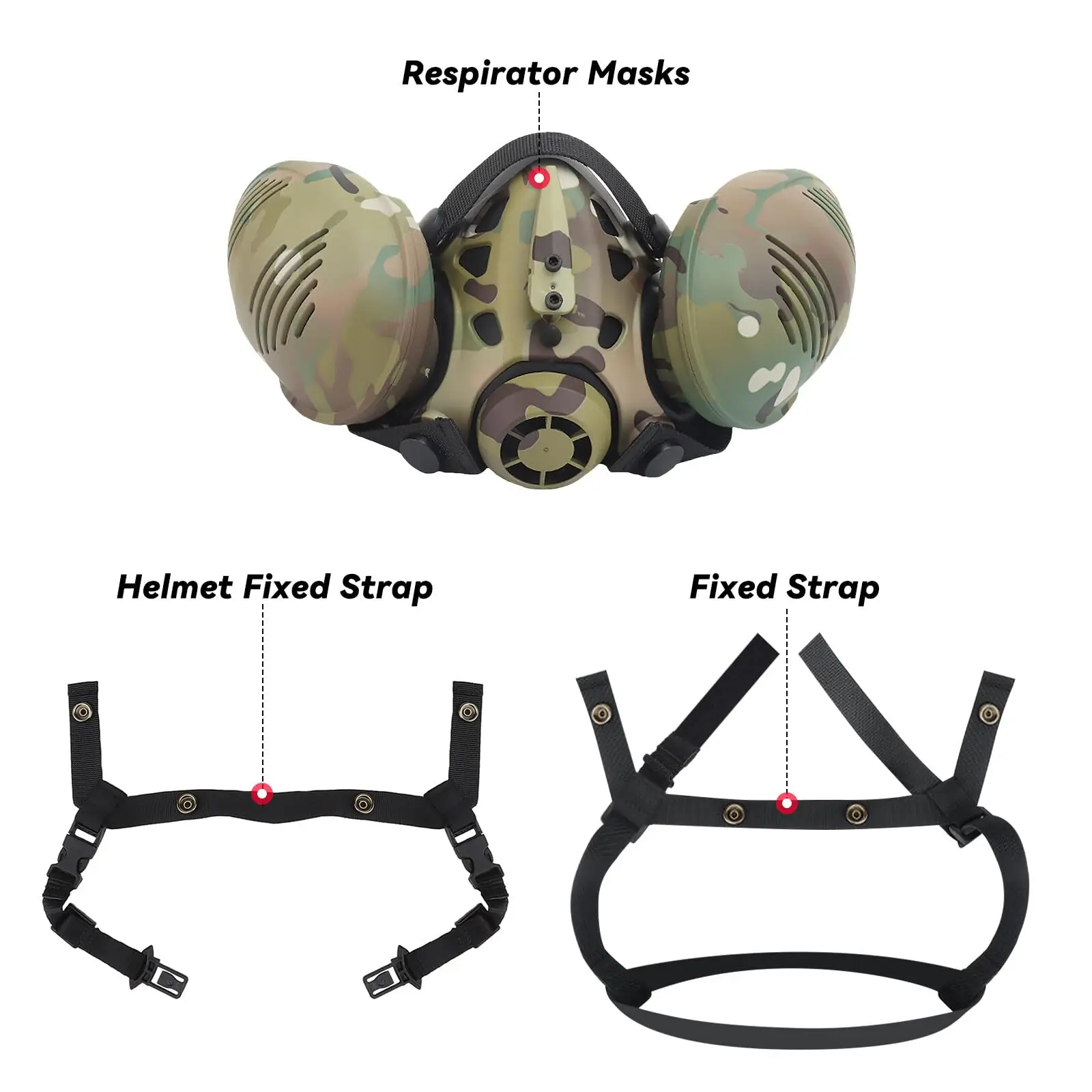 Máscara respiratoria táctica Máscara de protección facial Airsoft Máscara de media cara de paintball para caza, tiro, juego CS, fiesta de Halloween